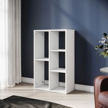 3 Tier White Wood Bookcase and Shelves Home Office Storage Unit with Open Back 500mm - Elegant