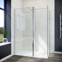 700mm Walk In Shower Screen+ 300mm Return Panel+ 800mm Side Panel+ 1400x800mm Anti-Slip Resin Shower Tray - Elegant