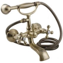 Kuchinox - Antique Brass Bathroom Bath Tap with Ancient Retro Heads