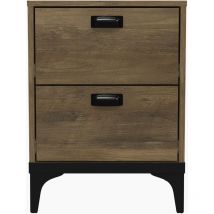 Chevet à 2 Tiroirs Galano Linus , 39.5cm w x 39.8cm d x 53.9cm h, Organisation Pratique pour Votre Chambre, Couleur chêne noueux