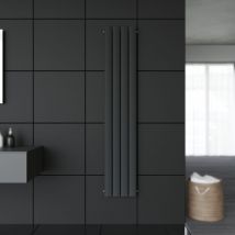Design Flach Heizkörper 1600 x 308 mm Antrazit Badheizkörper Einlagig Heizkoerper Vertikal Paneelheizkörper - Sonni