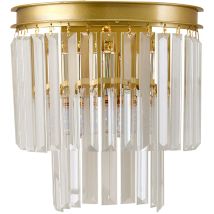 Elegant E14 Crystal Glass Wall Lamp with Golden Finish Base