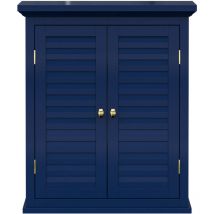 Teamson Home - Elegant Home Fashions Armoire Murale 2 Portes Lamelles Bleu Marine