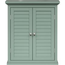Teamson Home - Elegant Home Fashions Armoire Murale 2 Portes Lamelles Vert Sauge