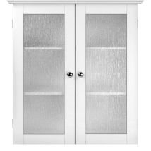 Teamson Home - Connor Arredo Bagno Pensile 2 Porte In Vetro Bianco ELG-581 - Bianco