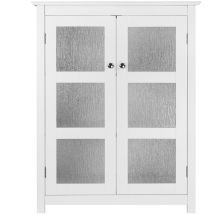Teamson Home Connor Mueble De Baño De Madera 2 Puerta De Vidrio Blanco ELG-580