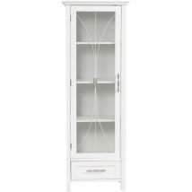 Teamson Home - Colonne de salle de bain rangement avec tiroir en bois blanc Delaney 7961