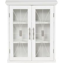 Teamson Home - Armoire de toilette murale salle de bain 2 portes en bois blanc Delaney 7930