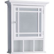 Teamson Home - Armoire à pharmacie de salle de bain en bois avec miroir blanc Neal 7442