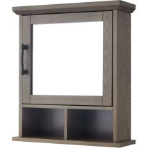 Teamson Home - Russell Holz Badezimmer Wand Verspiegelt Medizinschrank 15,2 Cm X 45,7 Cm X 52,3 Cm Salzeiche Ehf-f0015 - Braun
