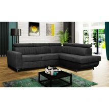 Sliding Wardrobes 4u - Elegant Houston L-Shape Corner Sofa with the sleeping function -Black