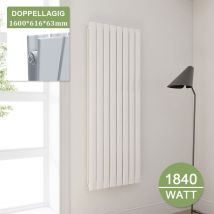 Elegant - Paneelheizkörper Weiß Heizkörper Vertikal 1600x616mm Doppellagig