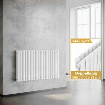 Elegant - Paneelheizkörper Weiß Heizkörper Horizontal 600x1003mm Doppellagig