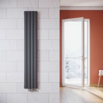 Elegant - Radiadores de Agua Caliente 1800 x 308 mm,Radiador de Salón Potencia 536 W,Doble Capa vertical,Conexiones Centrales g 1/2' - Antracita