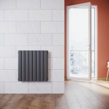 Elegant - Radiadores de Agua Caliente 630x616mm,Radiador de Salón Potencia 1446 W,Doble Capa vertical,Conexiones Centrales g 1/2' - Antracita