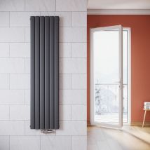 ELEGANT Radiadores de Agua Caliente 1800 x 462 mm,Radiador de Salón Potencia 804 W,Doble Capa vertical,Conexiones Centrales G 1/2" - Antracita