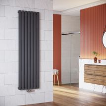 ELEGANT Radiadores de Agua Caliente 1800 x 619 x 48 mm,Radiador de Salón Potencia 938 W,Monocapa Vertical,Conexiones Centrales G 1/2" - Antracita Con