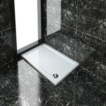 Rectangular 1200 x 700 x 40 mm Stone Tray for Shower Enclosure Cubicle + Waste Trap - Elegant