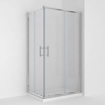 Reversible Corner Entry Shower Enclosure 1000 x 900 mm Sliding Door Cubicle with Stone Tray - Elegant