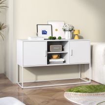 Elegante armario de metal blanco, armario de almacenamiento seguro, metal resistente, para salón, oficina, taller, 75 x 120 x 40 cm