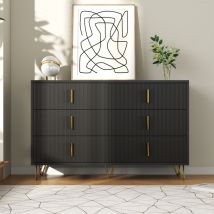 Okwish - Elegante credenza dal design moderno, cassettiera e ampio spazio di archiviazione, maniglie dorate