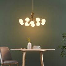 Elegante Messing Hängelampe mit 12 Kugeln -Audrey