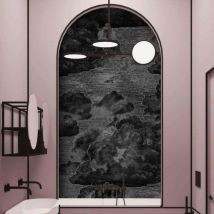 Elegante Tapete In Grau Und Schwarz Für Das Wohnzimmer Nuvole Vintage