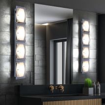 Cob led Wandlampe Wandleuchte Wandstrahler Schlafzimmerlampe Esszimmerleuchte Küchenlampe, Chrom Aluminium Glas satiniert, 4x 350 Lumen 3000 Kelvin,