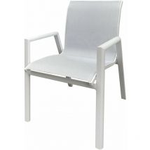 Eleganter weißer Aluminium Sessel – Textilene – Gartenstuhl für den Außenbereich – 81938327