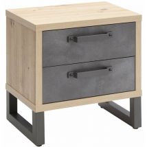 Eleganter und moderner LaFabrica Kommode aus Eiche mit 2 Schubladen in Zementfarbe