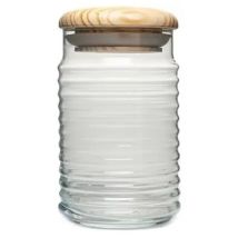 Elegantes Glasgefäß Vorratsglas Aufbewahrungsglas mit Holzdeckel 1120 ml