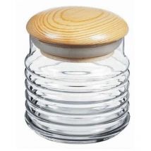 Elegantes Glasgefäß Vorratsglas Aufbewahrungsglas mit Holzdeckel 630 ml