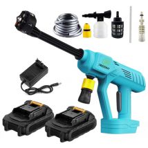 Pedony - Elektrische Hochdruckreinigungsmaschine, Akku-Kreismaschine, tragbare Hochspannungs-Auto-Hochspannungsstange,+2x 3.0A battery+charger,