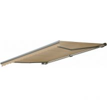 Hegele - Elektrische Kassetten-Markise HHG-299, Vollkassette Volant 4x3m Polyester Creme, grau