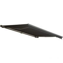 Elektrische Kassetten-Markise HHG-299, Vollkassette Volant 4x3m Polyester Anthrazit, grau