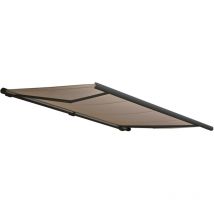 Elektrische Kassettenmarkise Hhg-432, Markise Vollkassette 4x3m Polyester Sand, Rahmen Anthrazit