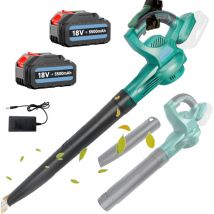 Teetok - Elektrische Laubbläser, Hochleistungs-Laubbläser ohne Kabel für den Garten, 2x Akku 3.0 a + Ladegerät, leicht für Rasenpflege, Terrasse,