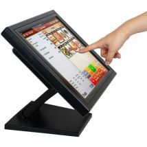 Ecran tactile pour caisse enregistreuse 15 pouces Ecran LCD USB POS Ecran tactile 170 degrés pour système POS avec support Résolution 1024 x 768 VGA