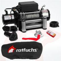 Rotfuchs - Elektrische Seilwinde 12v mit Funkfernbedienung & Schutzhülle – 5909 kg 13000 lbs, 6 ps Power Offroad 4x4 Motorwinde Umlenkrolle Forst
