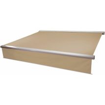 Elektrische Kassetten-markise Hhg 606, Vollkassette, 4,5x3m Ausfahrbarer Volant Polyester Creme