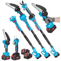 Onevan - Elektrischer Hochentaster und Teleskopstangen-Kettensägensatz, 2 m verstellbare Teleskopstange + bürstenlose 6-Zoll-Kettensäge +