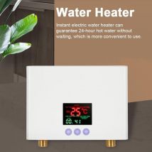 Elektrischer Warmwasserbereiter, mewmewcat Durchlauferhitzer, 3 kW, Mini-Durchlauferhitzer, wandmontiert, mit LED-Anzeige, 3-stufige