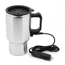 Kkmoon - Elektrischer Wasserkocher fürs Auto – Edelstahl-Reisekocher für Tee, Kaffee & Milch – 12V Zigarettenanzünder (schnelle Aufheizung, kompakt &
