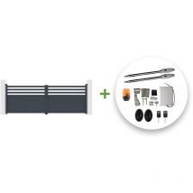 Elektrisches Flügeltor 4m NEVIS 400 x 140 cm grau + TANKER B250 Motorisierung
