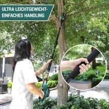 Tlgreen - Elektro Akku-Hochentaster Teleskop Astsäge Hochentaster mit 20V 4,0Ah bis 3m