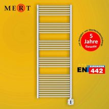 Mert - Elektro-Badheizkörper 60x175cm, Chrom, gerade, inkl. digitaler Thermostatregler KTX-4, Heizpatrone