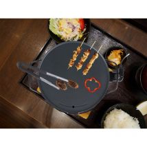 Elektro Tischgrill Ø40cm für 4 Personen, Teppanyaki mit Grillzange, 2000W