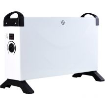 Hotserie - Elektroheizung 3 Heizstufen Heizgerät regelbares Thermostat Heizstrahler mobile Heizung, 750/1250/2000 Watt, weiß schwarz, Tragegriffe,