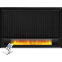 Elektrokamin mit Heizung 1700W, Wandkamin mit led Flammeneffekt Kaminfeuer, Elektrischer Kamin Wand mit Thermostat Fernbedienung, Kaminofen mit