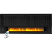 Elektrokamin mit Heizung 2100W, Wandkamin mit led Flammeneffekt Kaminfeuer, Elektrischer Kamin Wand mit Thermostat Fernbedienung, Kaminofen mit